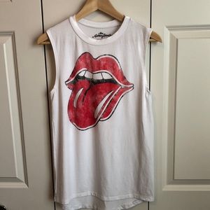 Rocker tee- Rolling Stones, Sz S/M.  Tank style- Cute!!